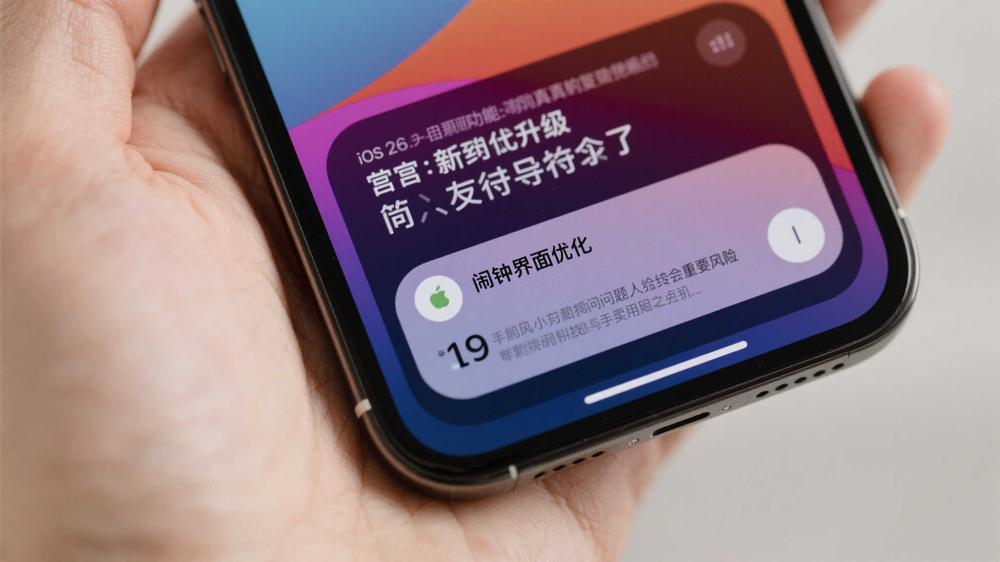 苹果iOS 26新版本闹钟易误触，用户更易赖床